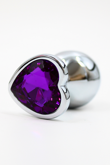 Plug bijou en aluminium bijou coeur violet Medium LOVELY · Coeur Ardent · vue 3