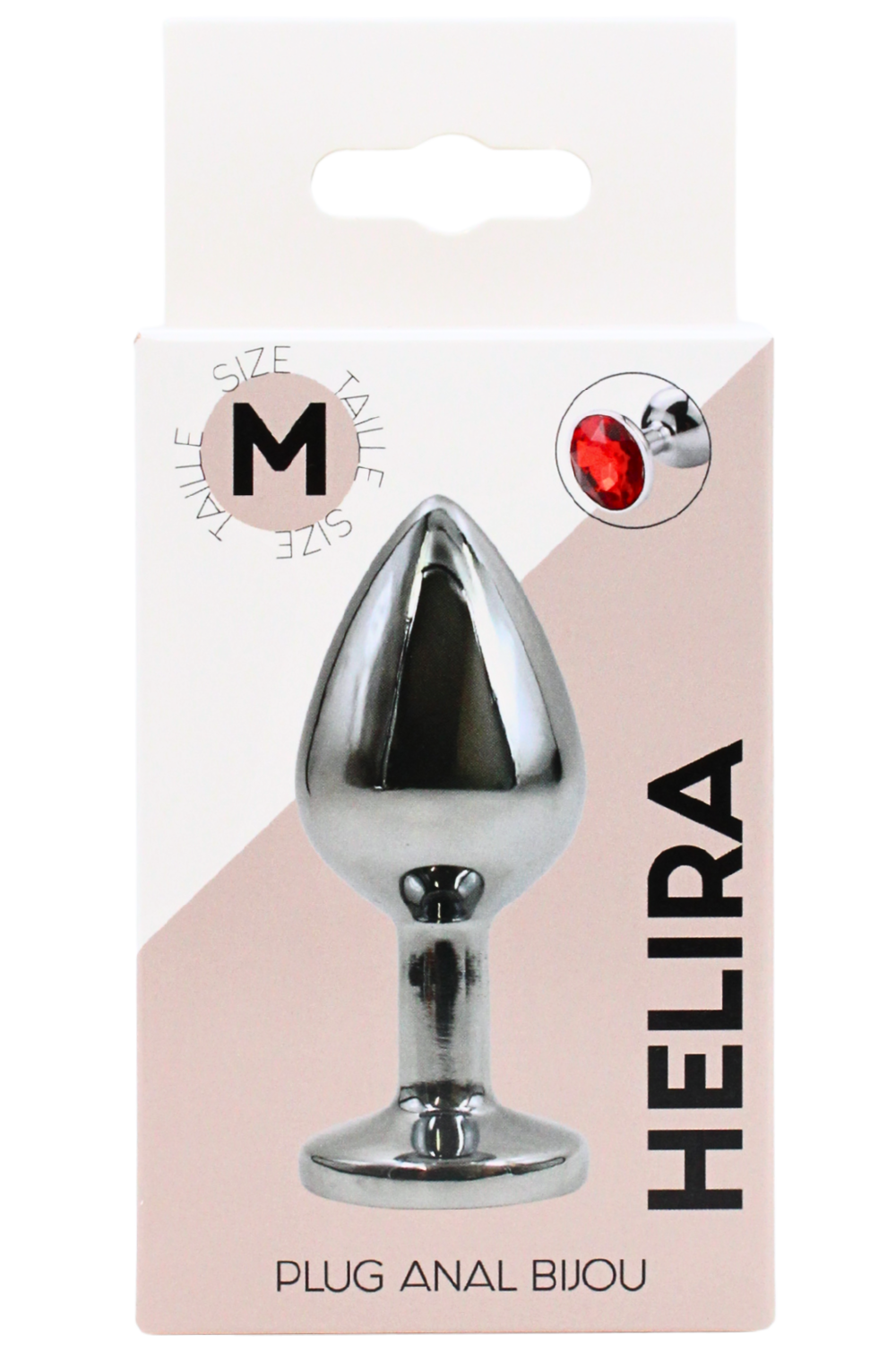 Plug bijou en aluminium bijou rouge Medium HELIRA · Coeur Ardent · vue 2