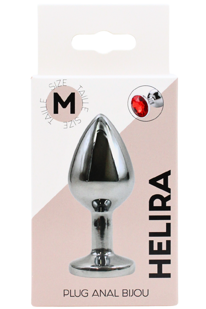 Plug bijou en aluminium bijou rouge Medium HELIRA · Coeur Ardent · vue 2