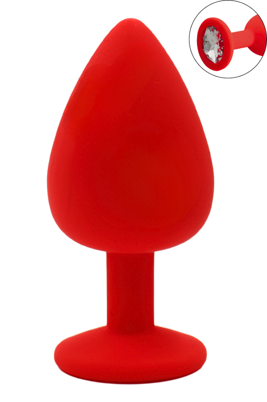 Plug rouge bijou cristal Large CHERRY · Coeur Ardent