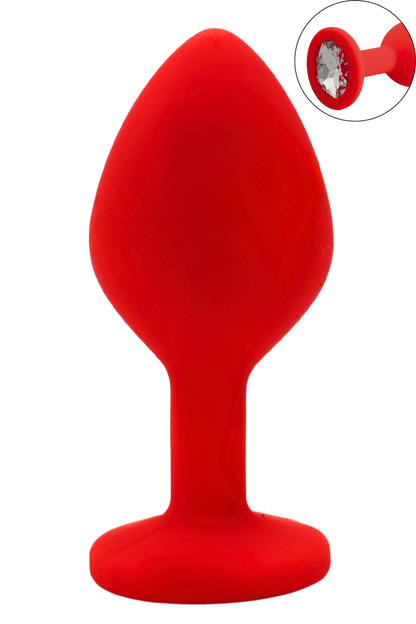 Plug rouge bijou cristal Medium CHERRY · Coeur Ardent