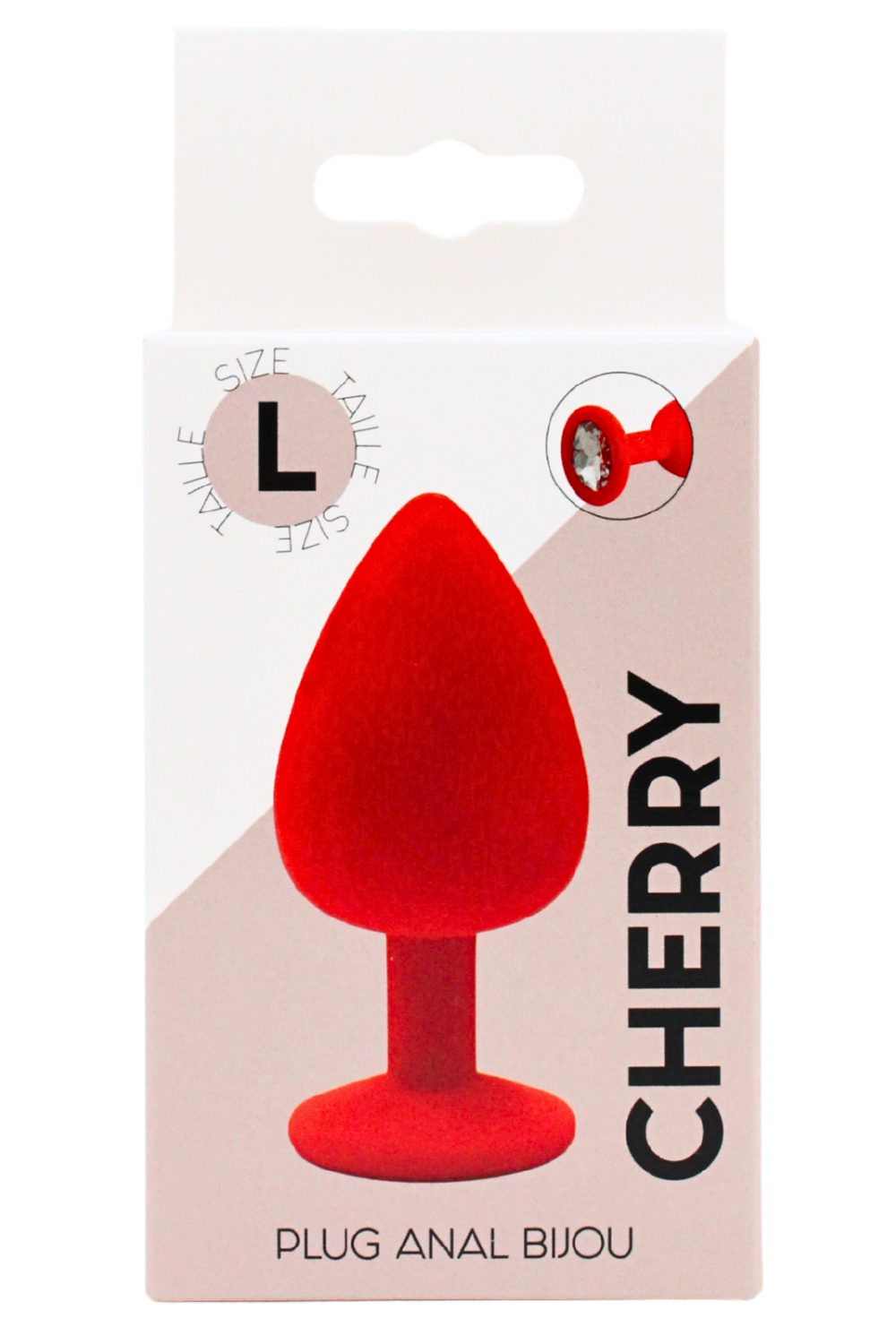 Plug rouge bijou cristal Large CHERRY · Coeur Ardent · vue 2