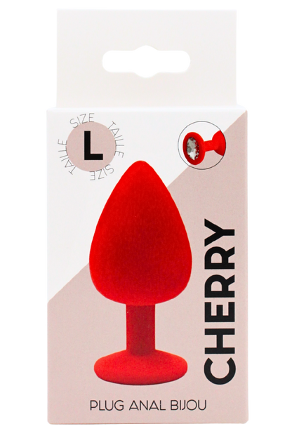 Plug rouge bijou cristal Large CHERRY · Coeur Ardent · vue 2