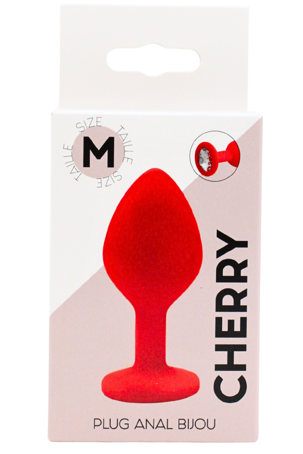 Plug rouge bijou cristal Medium CHERRY · Coeur Ardent · vue 2