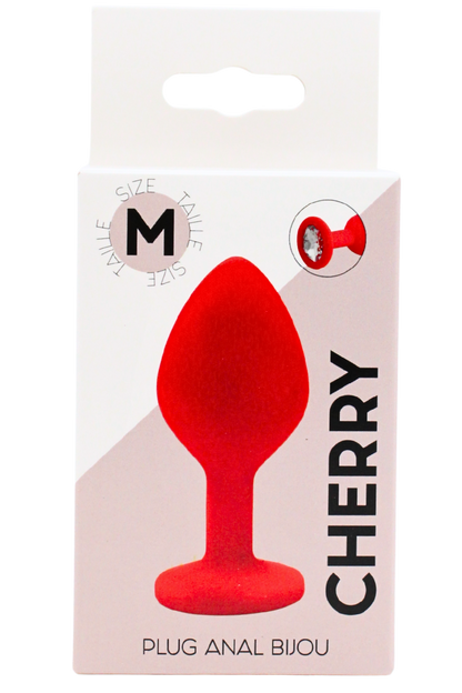 Plug rouge bijou cristal Medium CHERRY · Coeur Ardent · vue 2