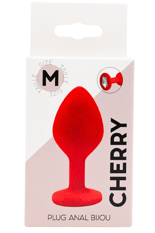Plug rouge bijou cristal Medium CHERRY · Coeur Ardent · vue 2