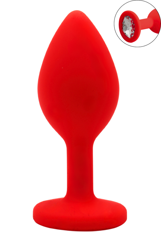 Plug rouge bijou cristal Small CHERRY · Coeur Ardent