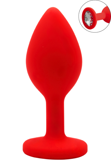 Plug rouge bijou cristal Small CHERRY · Coeur Ardent