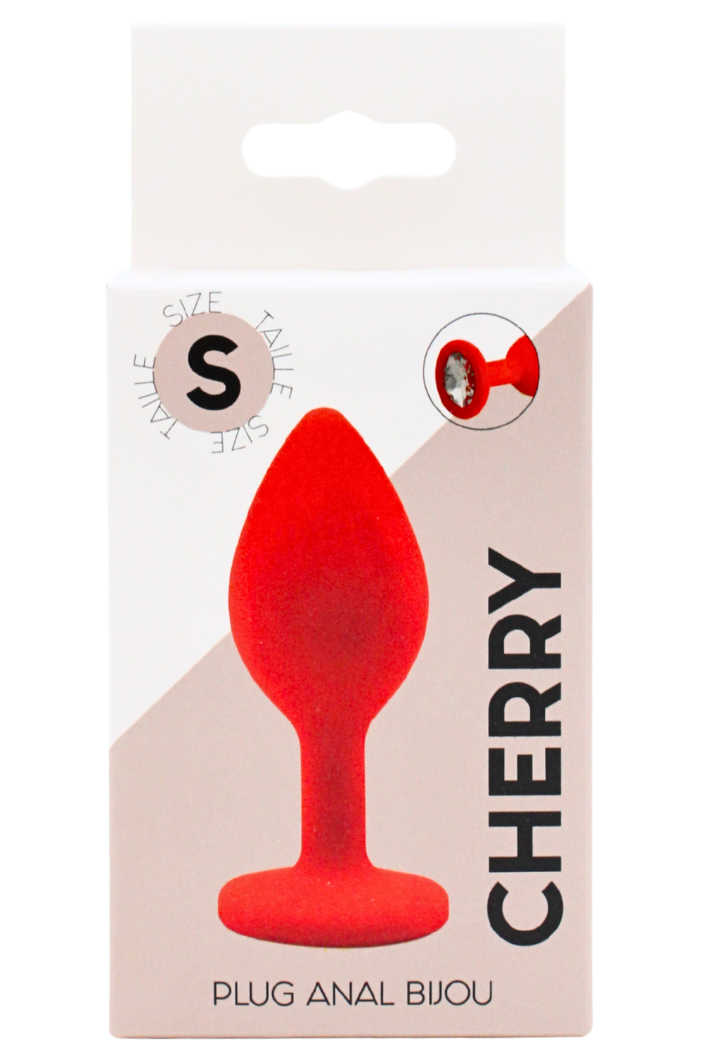 Plug rouge bijou cristal Small CHERRY · Coeur Ardent · vue 2