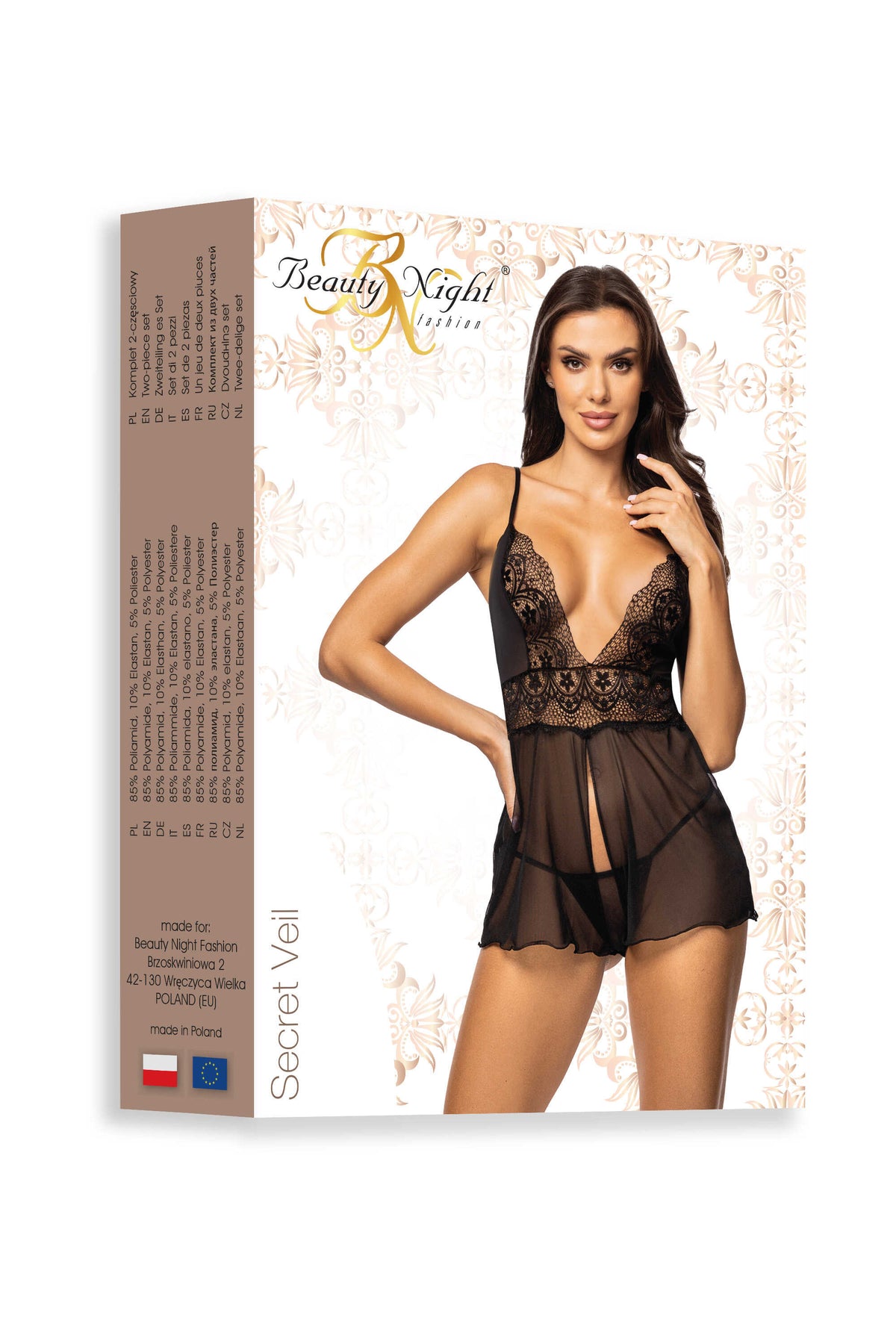 Secret Veil babydoll Noire · Beauty Night · vue 5