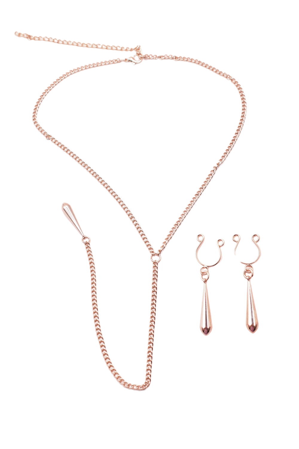 bijoux de corps, pinces de seins goutte et tour de cou chainette · Be Lily Accessories · vue 4
