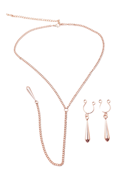 bijoux de corps, pinces de seins goutte et tour de cou chainette · Be Lily Accessories · vue 4