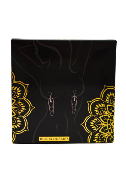 Bijou de seins pinces tétons 3 chaînettes et perle rose doré Be Lily