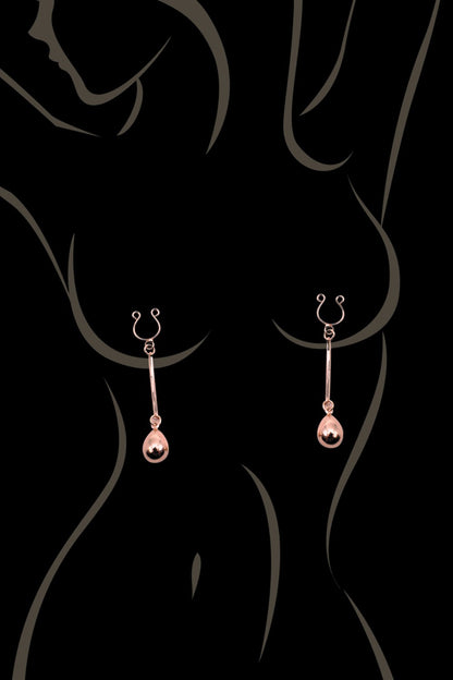 Bijou de seins pinces tétons à perle doré rose Be Lily