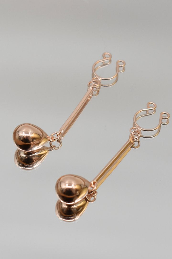 Bijou de seins pinces tétons à perle doré rose Be Lily