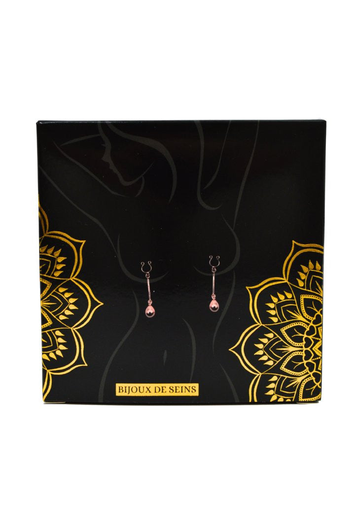 Bijou de seins pinces tétons à perle doré rose Be Lily