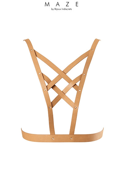 Harnais décolleté croisé marron - Maze
