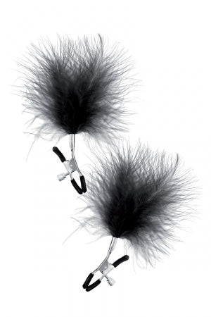 Pinces à seins plumeau noir · Sweet Caress