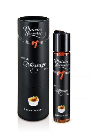 Huile de massage gourmande Crème Brulée · Plaisir Secret