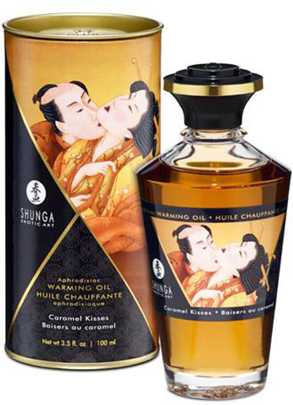 Huile chauffante aphrodisiaque Baisers caramel · Shunga · vue 2