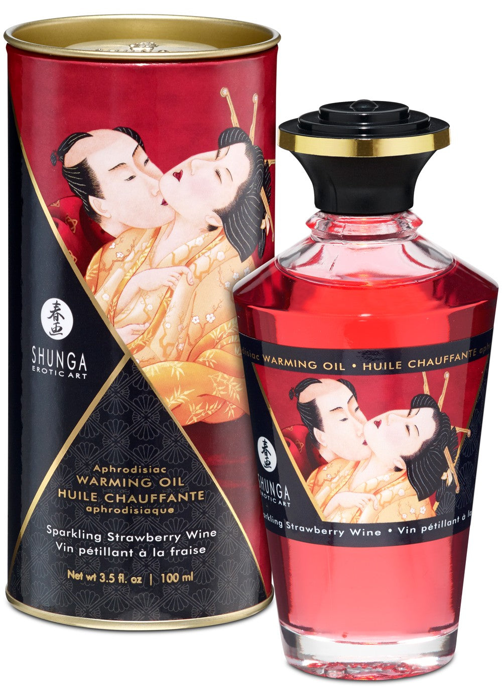 Huile chauffante aphrodisiaque Vin pétillant à la fraise 100ml · Shunga · vue 2