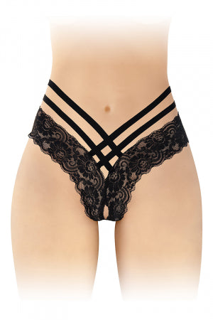 Tanga ouvert Anne noir · Fashion Secret