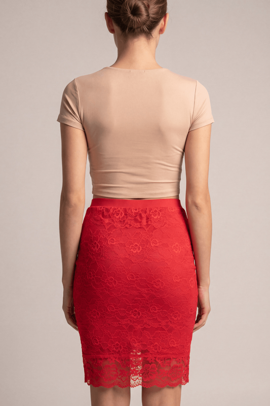 Jupe longue rouge Catalina · Be lily Mode · vue 2