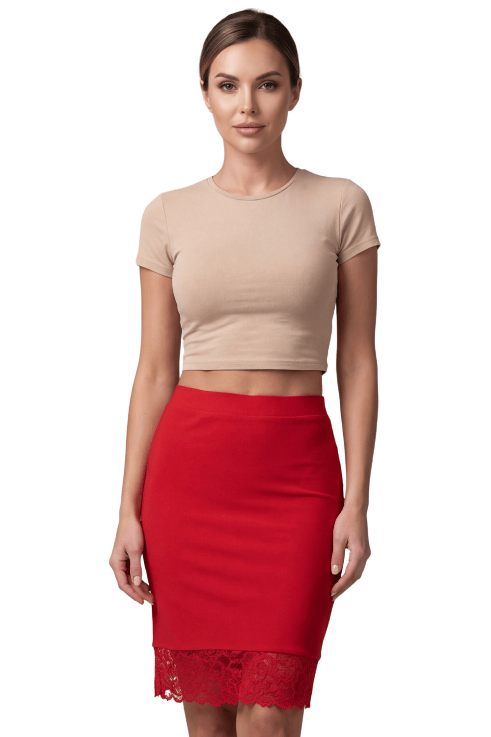 Jupe longue rouge Maria · Be lily Mode