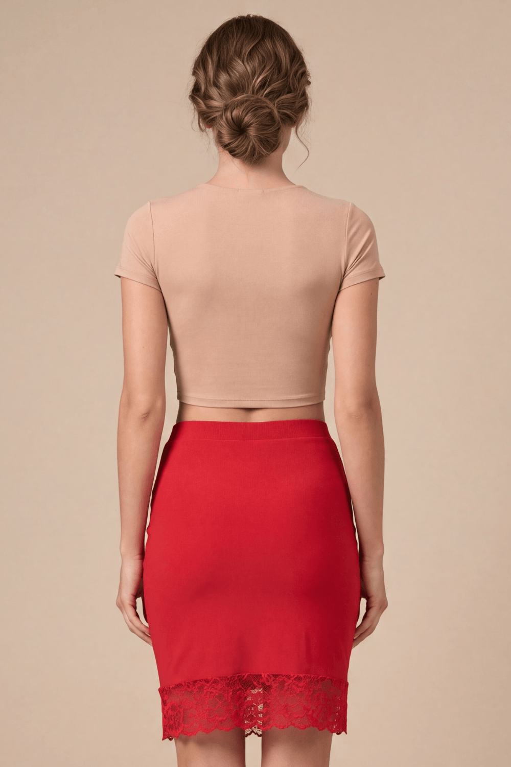 Jupe longue rouge Maria · Be lily Mode · vue 2