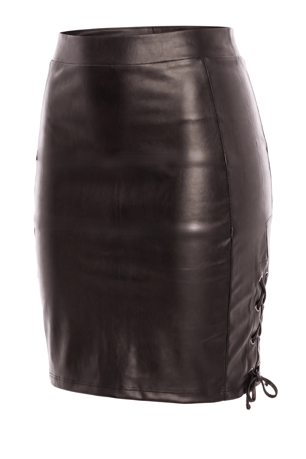 Jupe longue simili cuir noir Paloma · Be lily Mode · vue 4