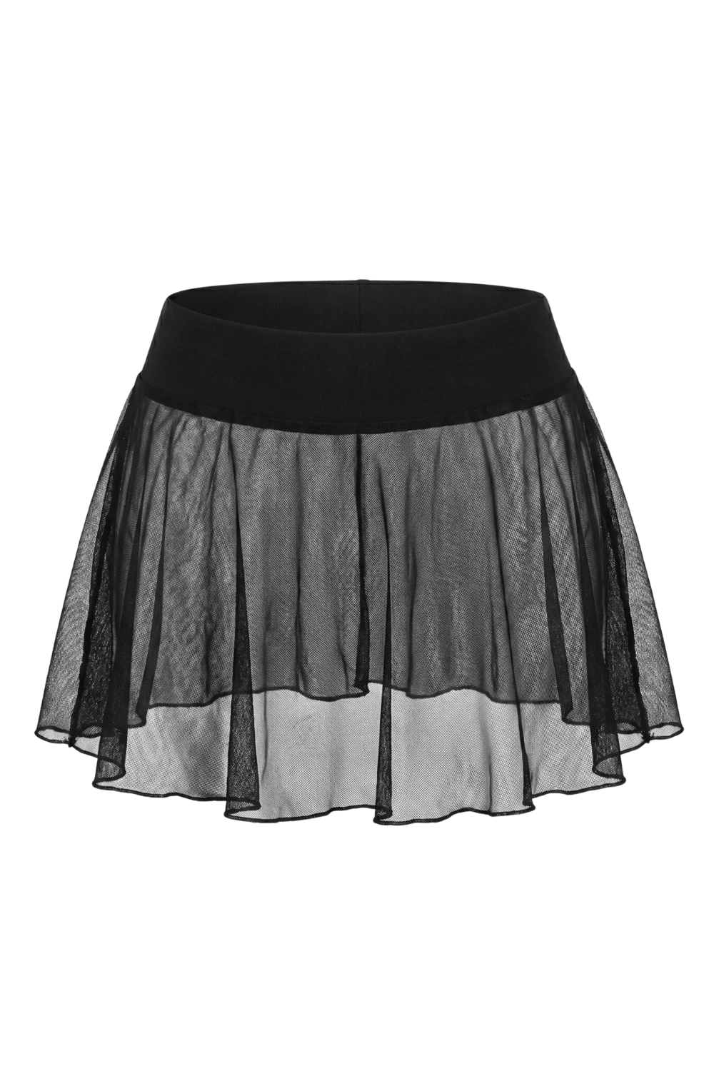 Mini jupe noire en résille transparente Stella · Be lily Mode · vue 4