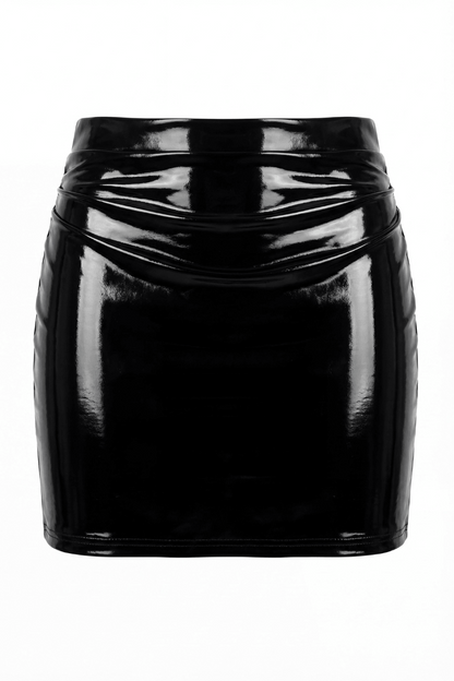 Jupe noire en simili cuir avec zip Lara · Be lily Mode · vue 2