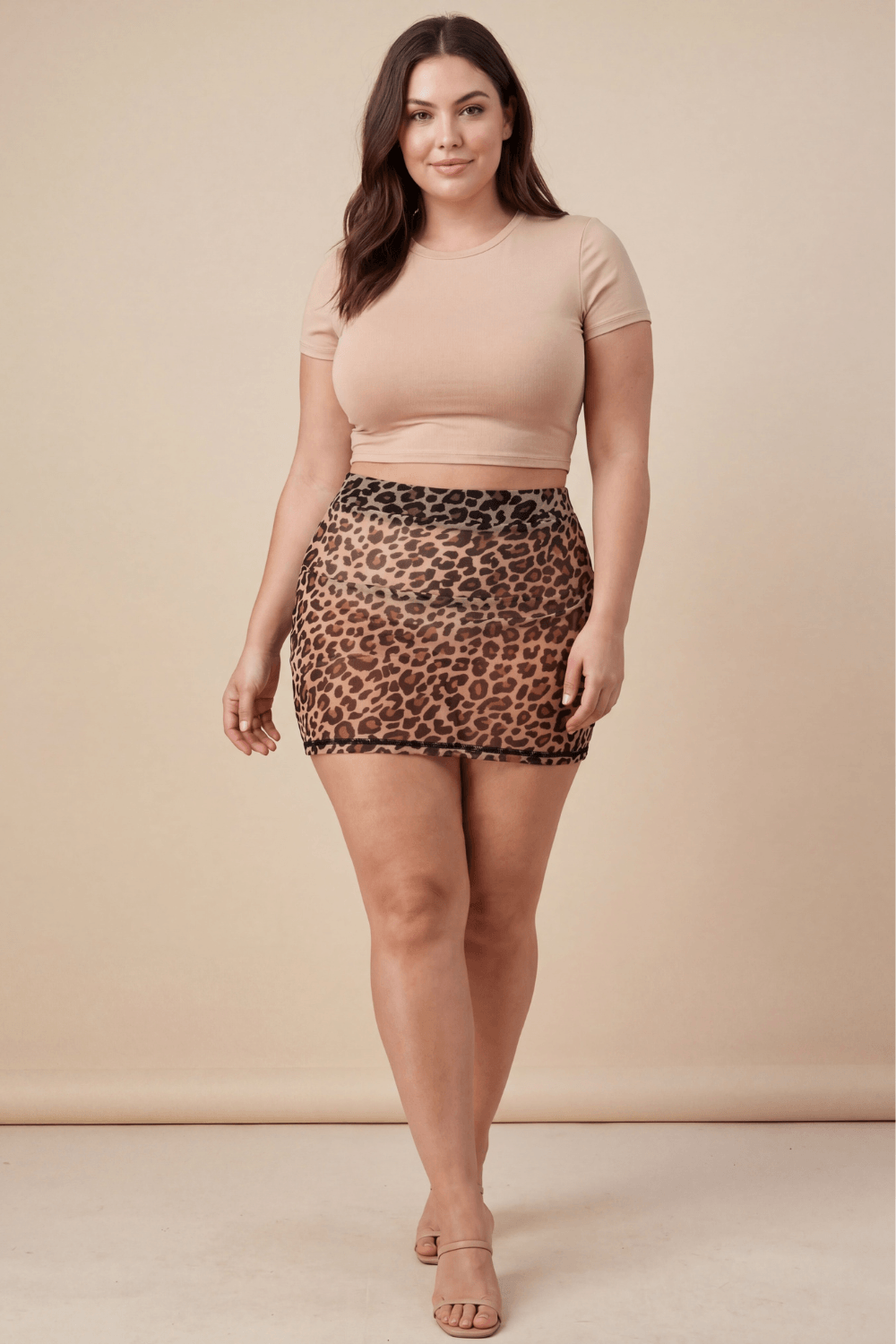 Jupe en résille transparente imprimé léopard Clara · Be lily Mode · vue 4