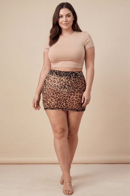 Jupe en résille transparente imprimé léopard Clara · Be lily Mode · vue 4
