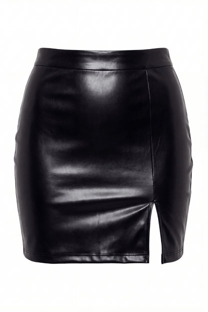 Jupe sexy courte noire wetlook Alessia · Be lily Mode · vue 4