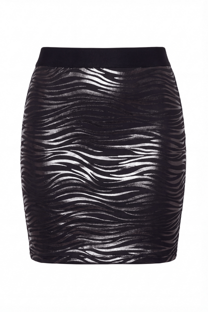Jupe longue noire imprimé zébré Emma · Be lily Mode · vue 4