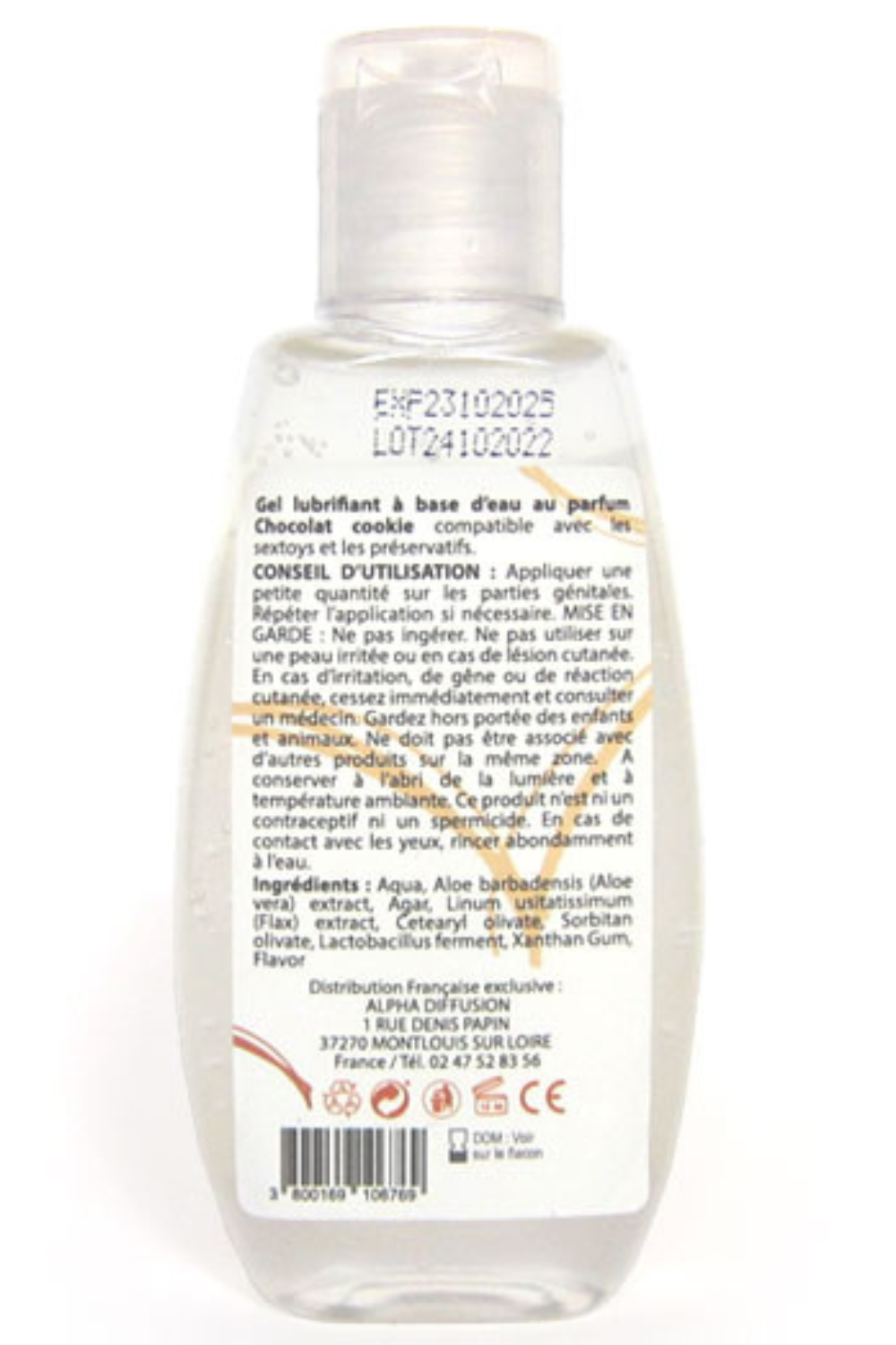 Lubrifiant à base d'eau 100% naturel Chocolat Cookie 90 ml · Sezmar · vue 2