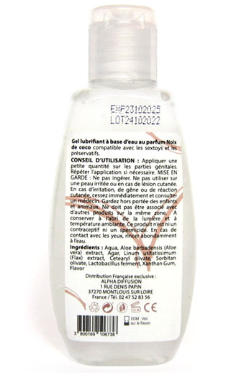 Lubrifiant à base d'eau 100% naturel Noix de Coco 90 ml · Sezmar · vue 2