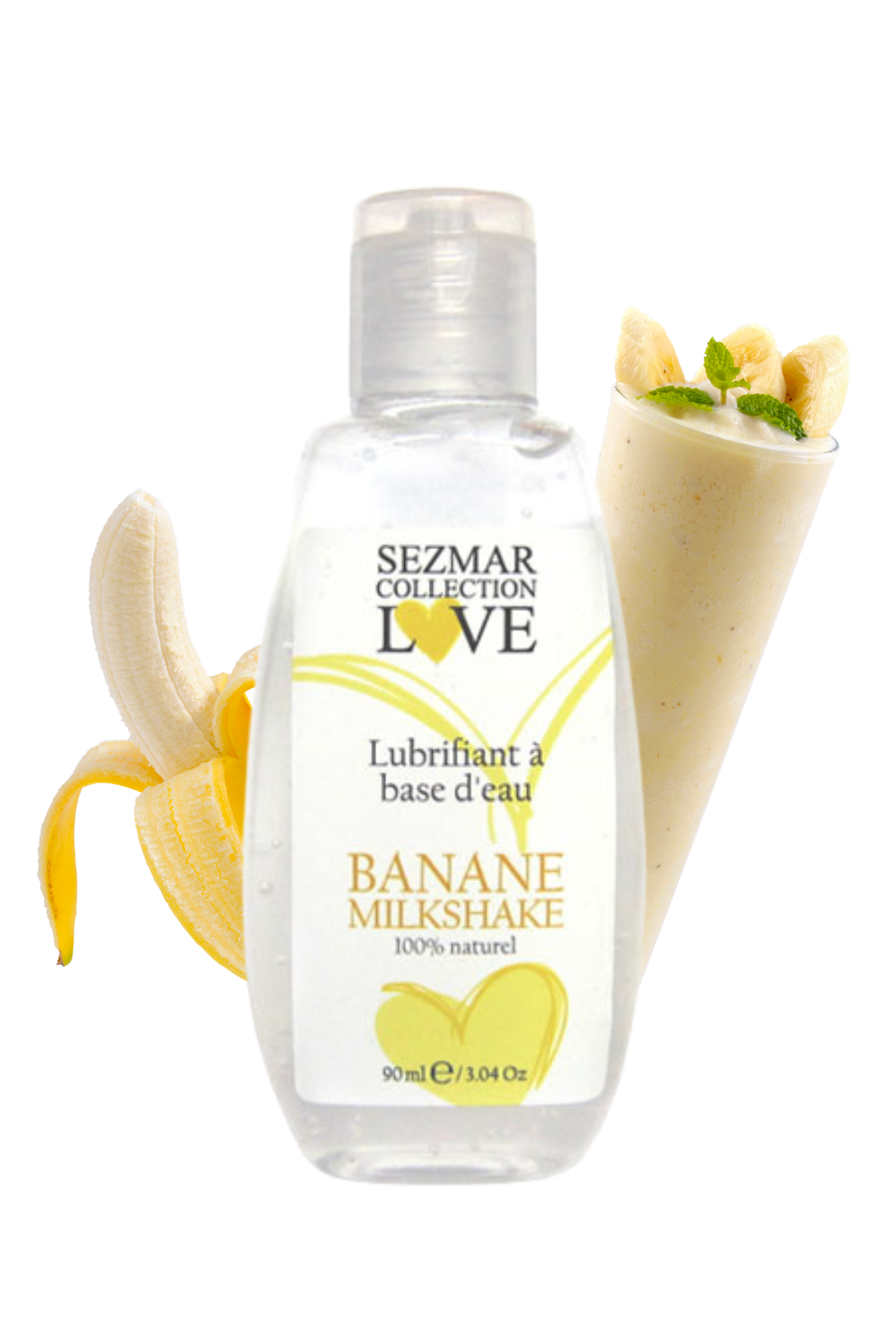 Lubrifiant à base d'eau 100% naturel Banane Milkshake 90 ml · Sezmar