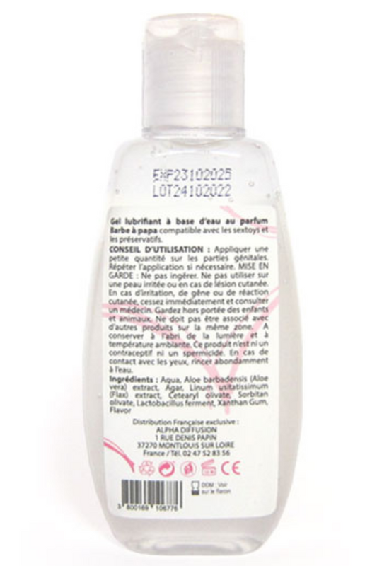 Lubrifiant à base d'eau 100% naturel Barbe à Papa 90 ml · Sezmar · vue 2