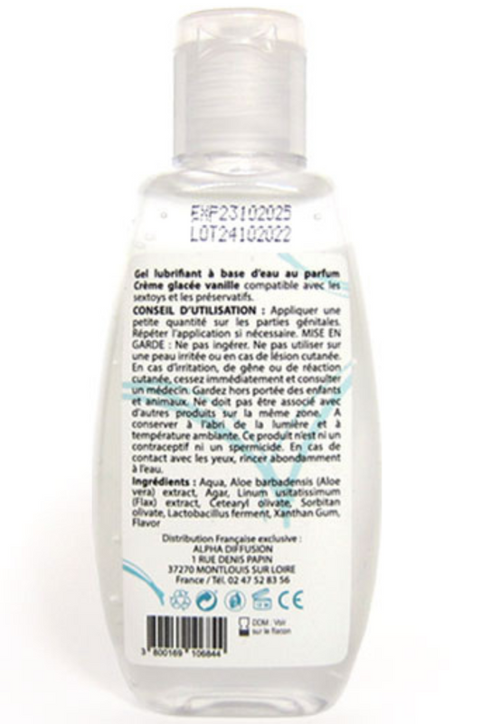 Lubrifiant à base d'eau 100% naturel Crème glacée vanille 90 ml · Sezmar · vue 2