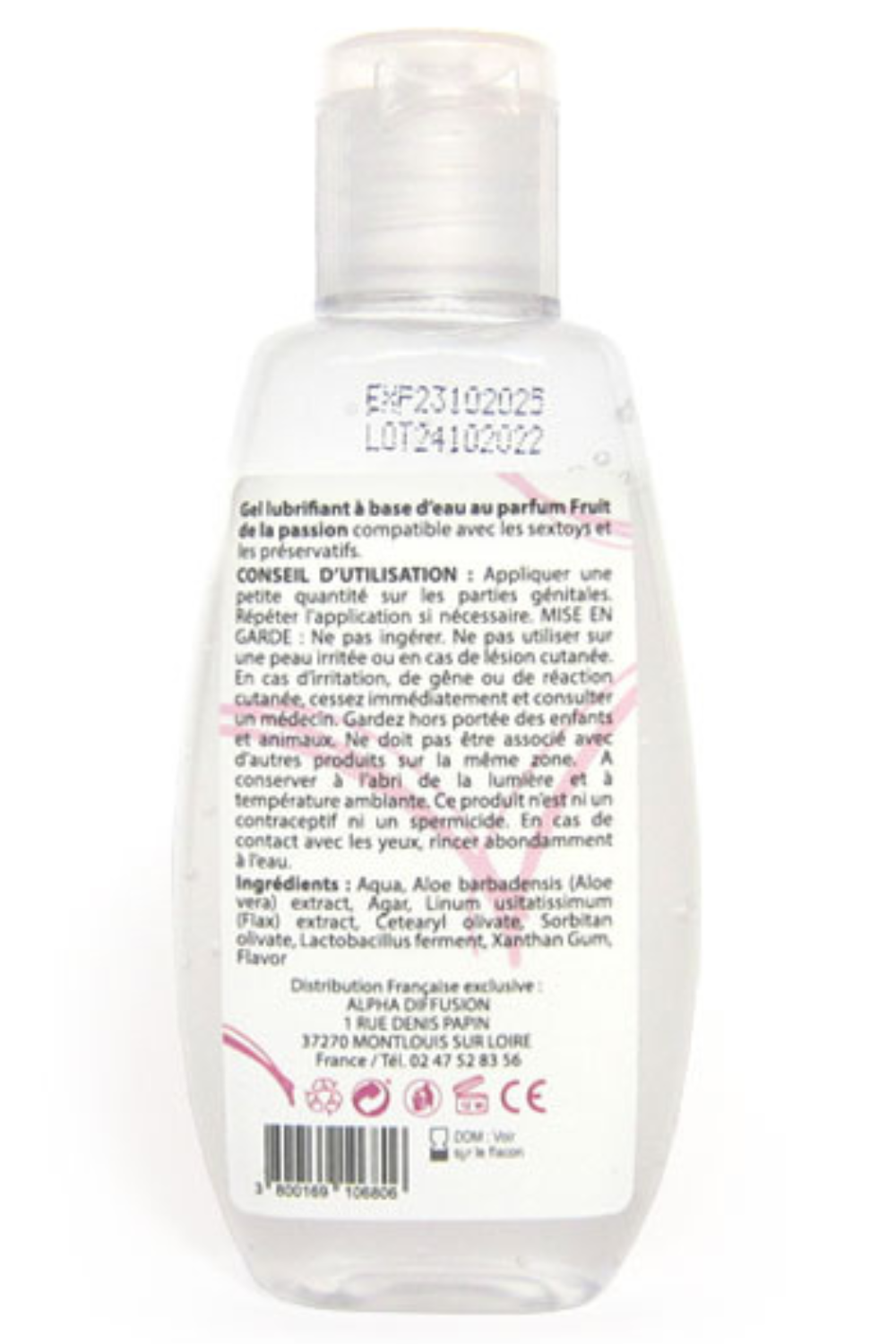 Lubrifiant à base d'eau 100% naturel Fruit de la passion 90ml · Sezmar · vue 2