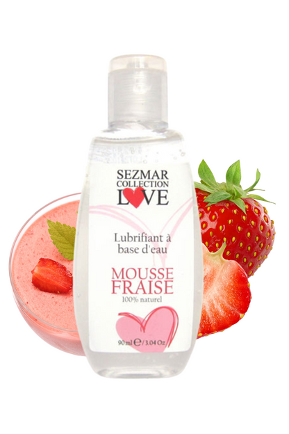Lubrifiant à base d'eau 100% naturel Mousse fraise 90 ml · Sezmar