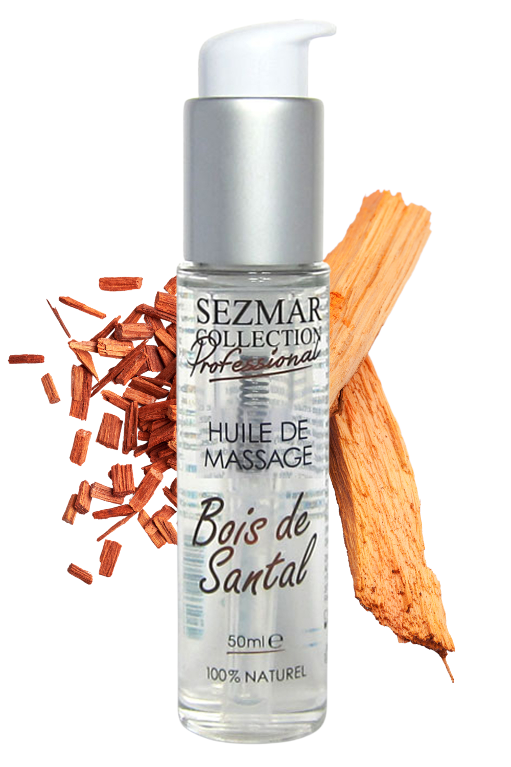 Huile de massage professionnelle Bois de Santal 100% naturelle 50 ml · Sezmar · vue 2