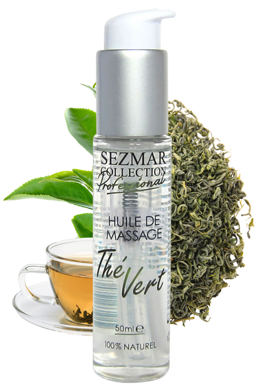 Huile de massage professionnelle Thé Vert 100% naturelle 50 ml · Sezmar · vue 2