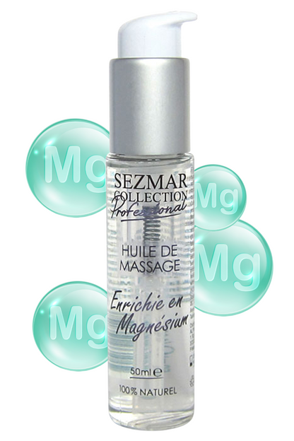 Huile de massage professionnelle Enrichie en Magnésium 100% naturelle 50 ml · Sezmar