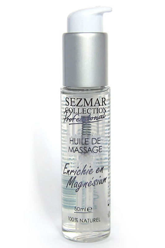 Huile de massage professionnelle Enrichie en Magnésium 100% naturelle 50 ml · Sezmar · vue 2