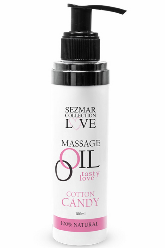 Huile de massage comestible Barbe à papa 100ml 100% naturelle · Sezmar · vue 2