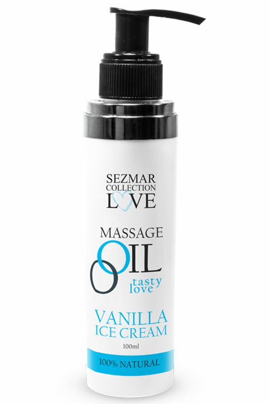 Huile de massage comestible Vanille glacée 100ml 100% naturelle · Sezmar