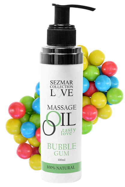 Huile de massage comestible bubble gum 100ml 100% naturelle · Sezmar